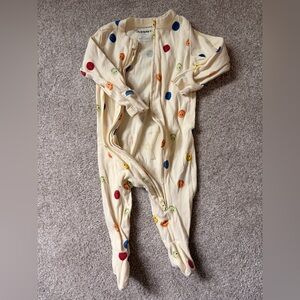 Old Navy Cream Smiley Face Footed One-Piece